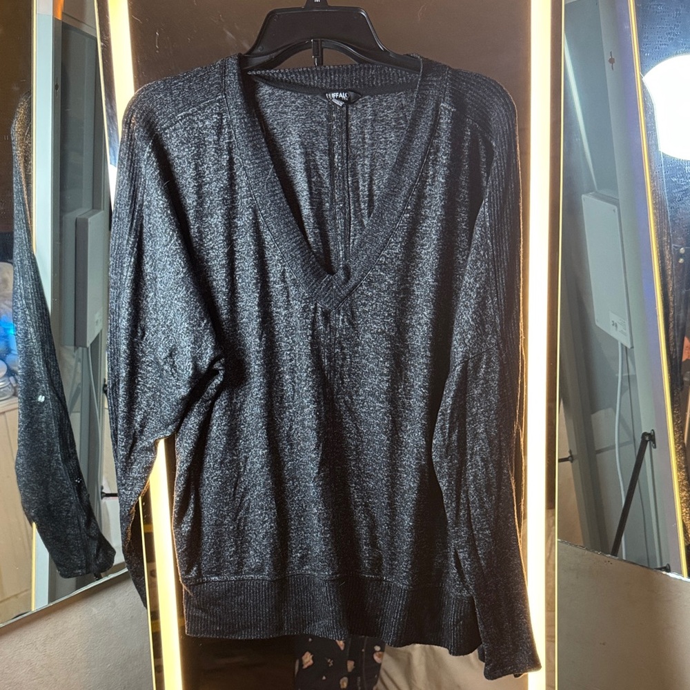 Buffalo David Bitton Charcoal Knit Sweater